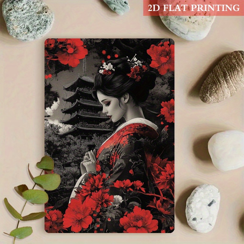 Home Decor Japanese - Seni Dinding Logam Geisha Jepang -