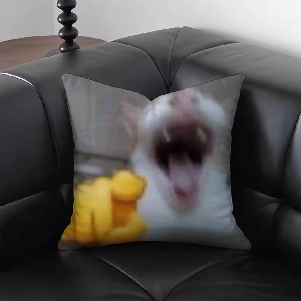 Home Decor Emoji - Sarung Bantal M-Meme Kucing Lucu Sarung
