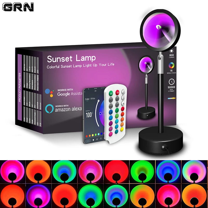 Home Decor Free App - Lampu matahari terbenam LED pintar, kontrol