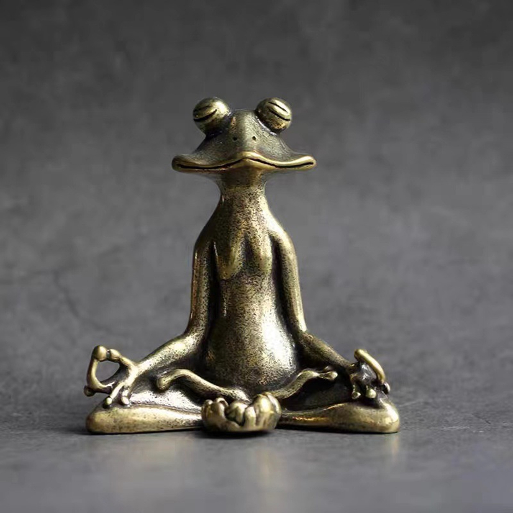 Home Decor Humacao - Patung Katak Buddha Zen Meditasi Kuningan