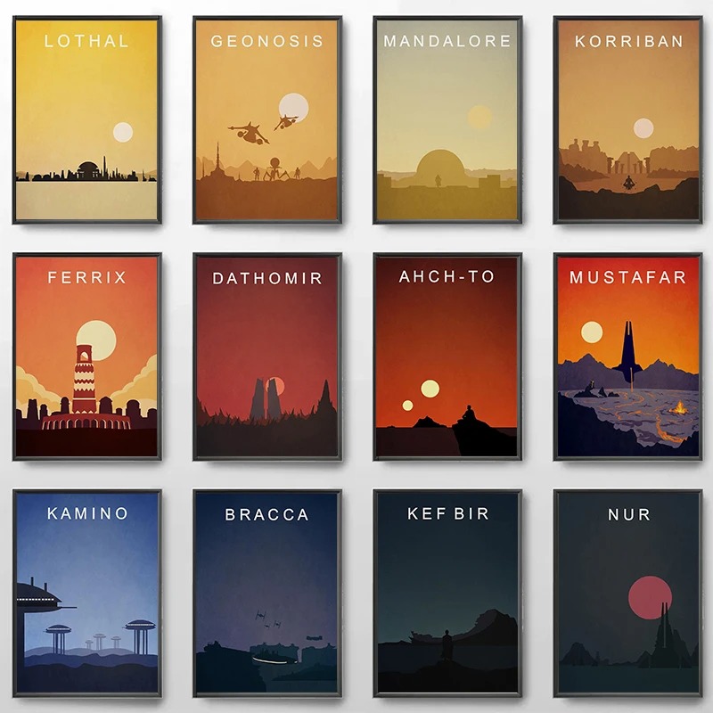 Home Decor Minimal - Lukisan Kanvas Lanskap Abstrak Galaksi Bintang
