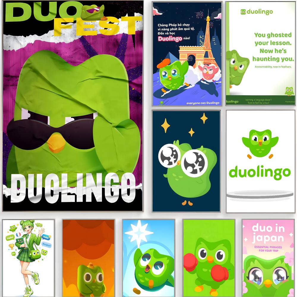Home Decor Free App - Aplikasi lucu d-duolingo Poster Seni Dinding