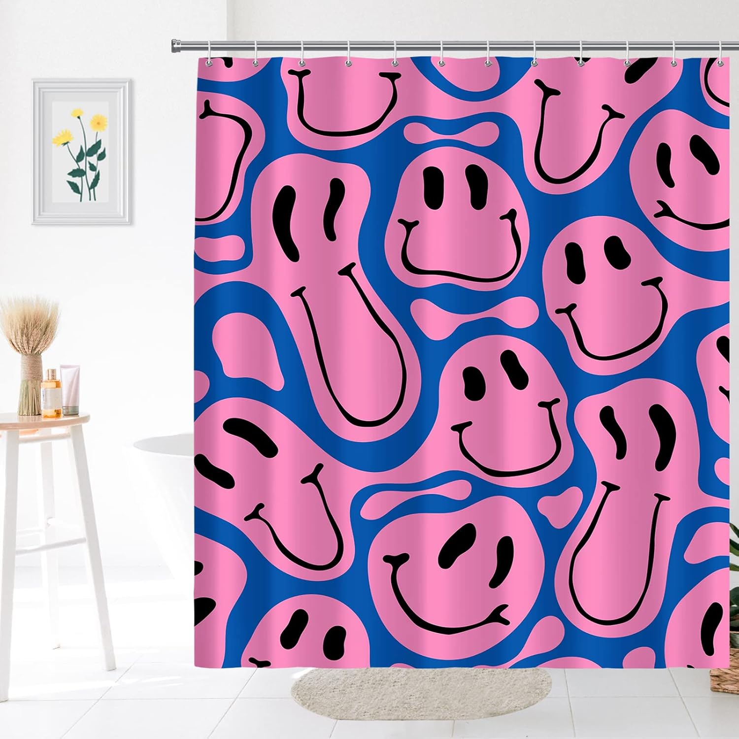 Home Decor Emoji - Tirai Mandi Motif Wajah Emoji Lucu