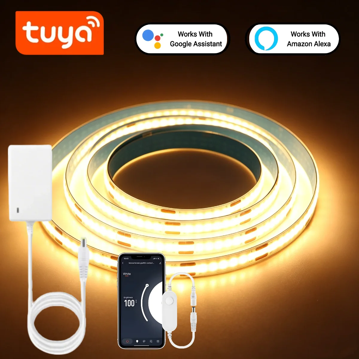 Home Decor Free App - Lampu Strip LED COB Pintar Tuya,