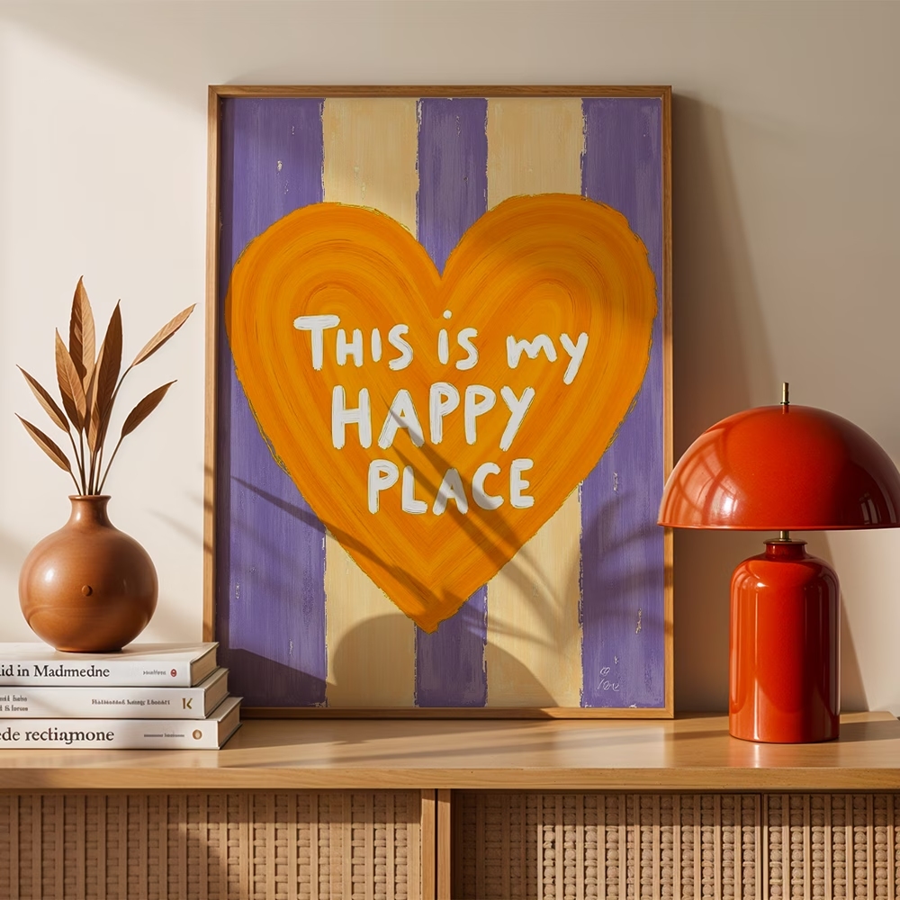 Home Decor Quotes - Modern, Retro Ini Tempat Bahagia Saya