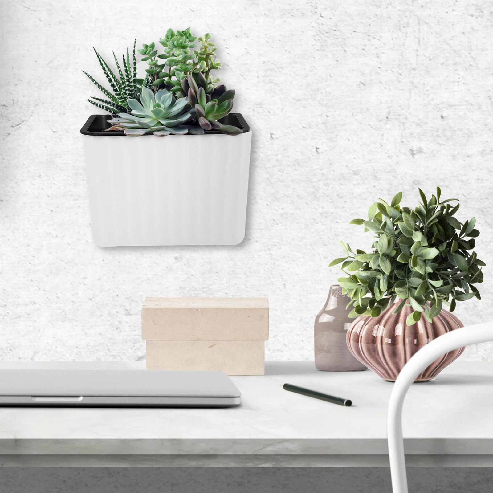 Succulent Planter Pot - 2 Buah Pot Bunga Gantung Dinding,