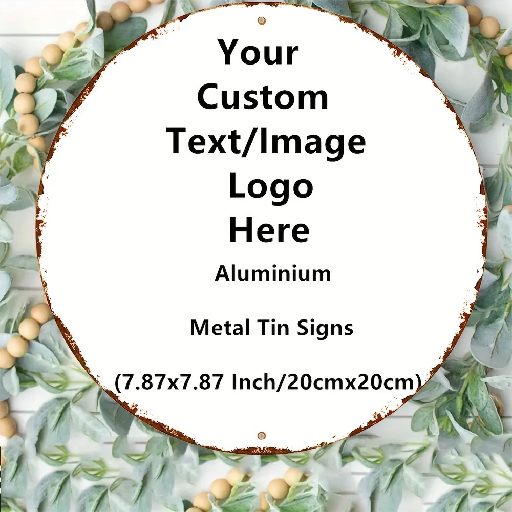 Home Decor Logo - Papan Tanda Kaleng Bundar Kustom -