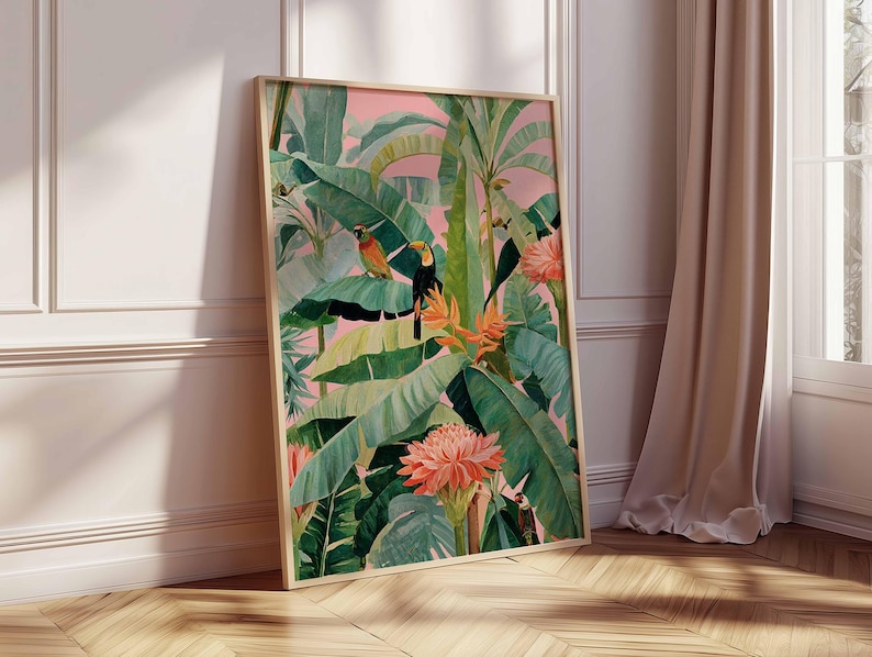 1 Buah Poster Kanvas Tropis Re - Home Decor Youtube ulasan dan harga