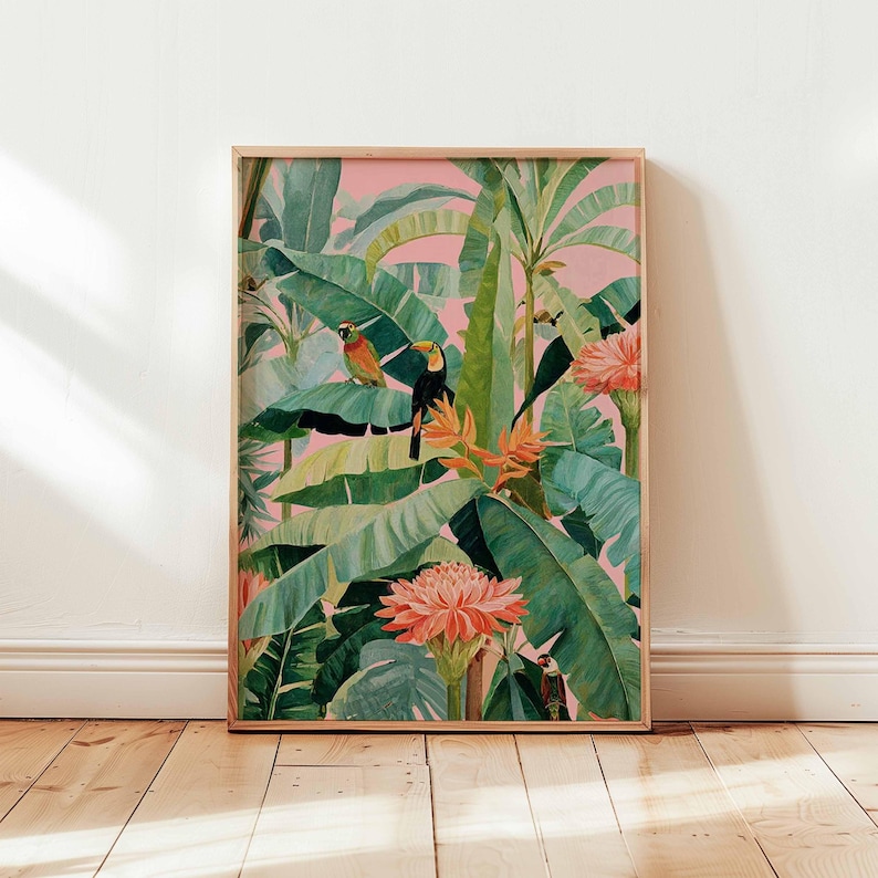 1 Buah Poster Kanvas Tropis Re - Home Decor Youtube ulasan dan harga