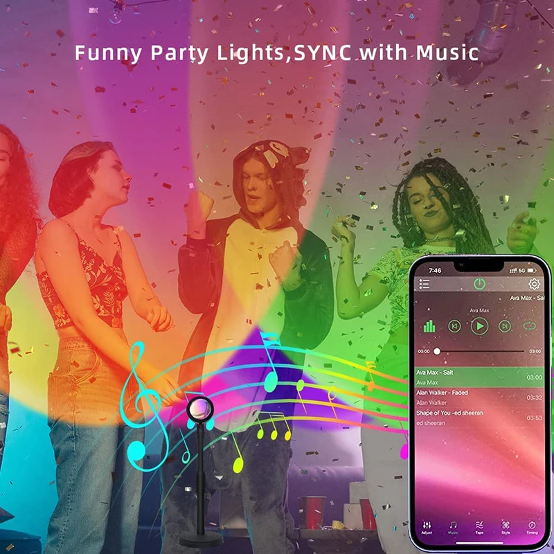 Lampu matahari terbenam LED pi - Home Decor Free App ulasan dan harga