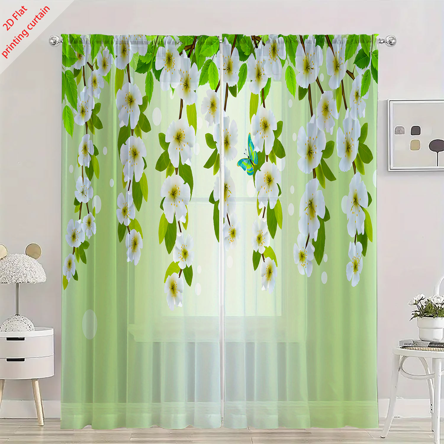 Tirai kasa transparan bermotif - Home Decor Youtube ulasan dan harga