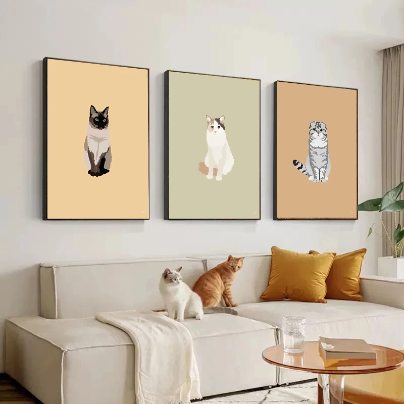 Poster Kucing Lipat Skotlandia - Home Decor Minimal ulasan dan harga