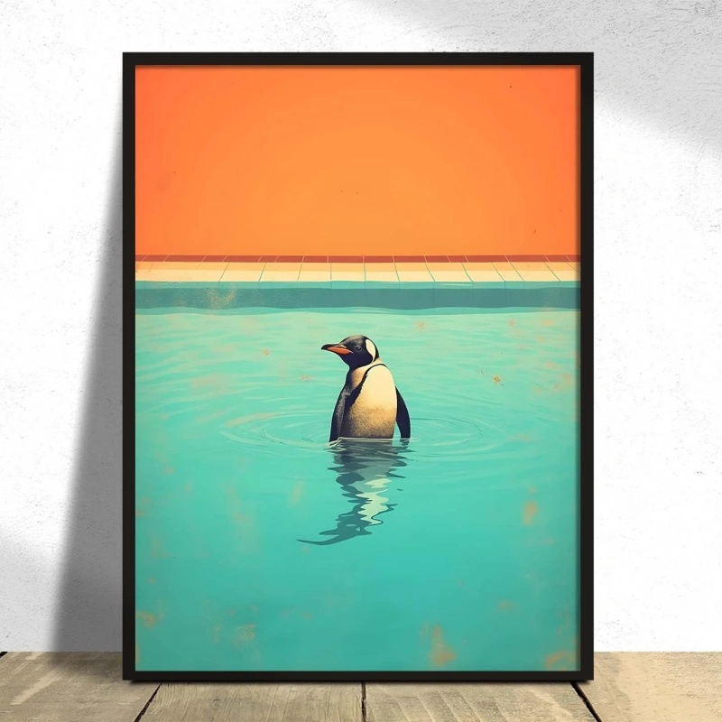 Cetakan Seni Pop Penguin Minim - Home Decor Design Ideas ulasan dan harga