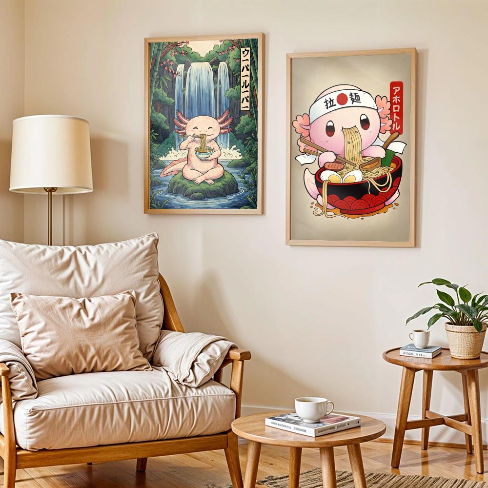 Poster Desain Seni Ramen Axolo - Home Decor Design Ideas ulasan dan harga