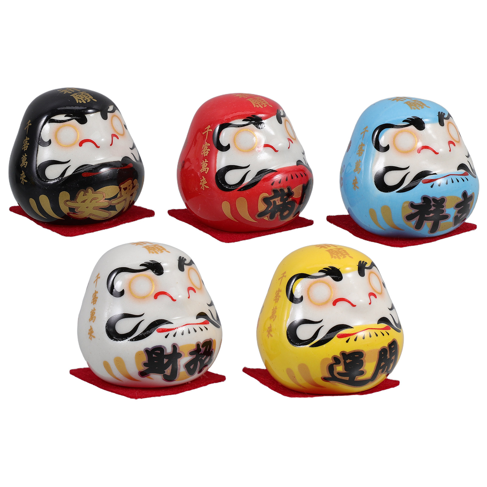 5Pcs Patung Dharma Keramik Gay - Home Decor Japanese ulasan dan harga