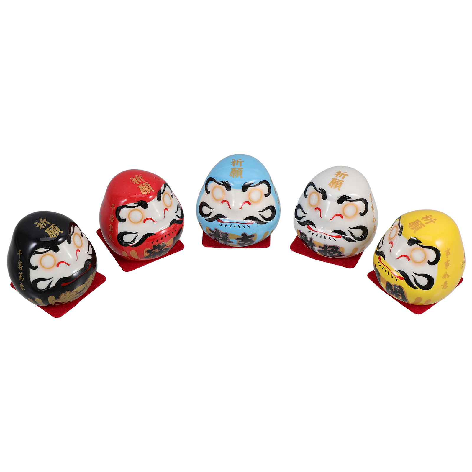 5Pcs Patung Dharma Keramik Gay - Home Decor Japanese ulasan dan harga