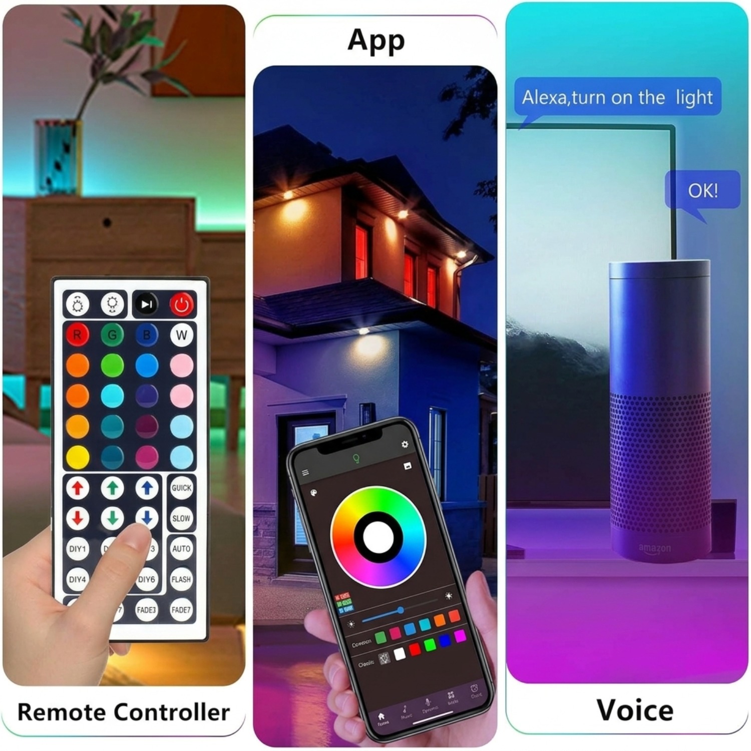 10M 20M 30M Lampu LED RGB Stri - Home Decor Free App ulasan dan harga
