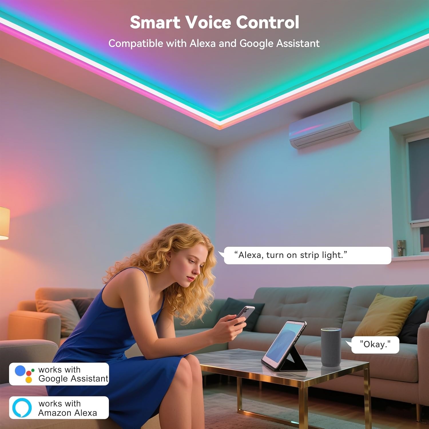 10M 20M 30M Lampu LED RGB Stri - Home Decor Free App ulasan dan harga