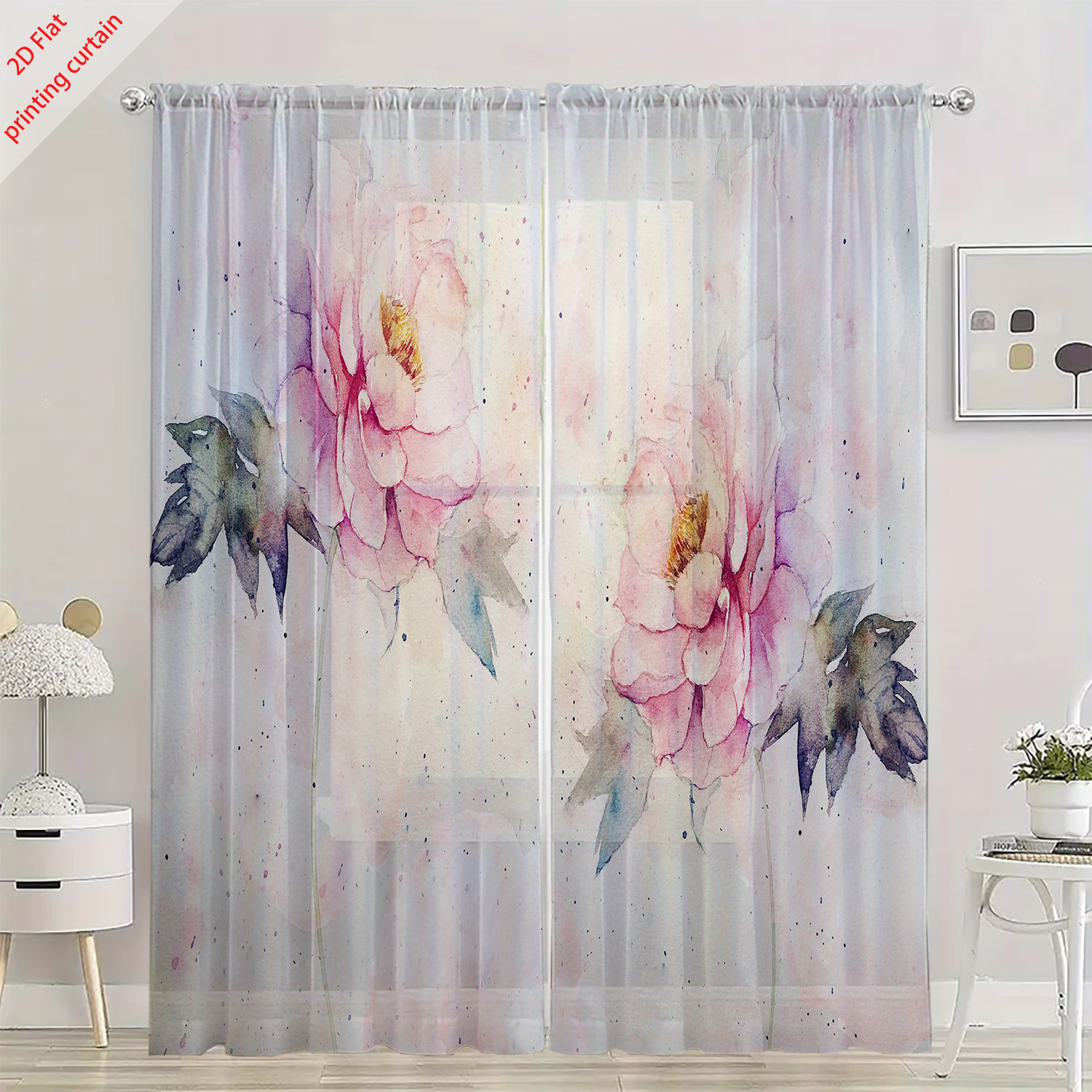 Tirai kasa transparan motif tu - Home Decor Youtube ulasan dan harga