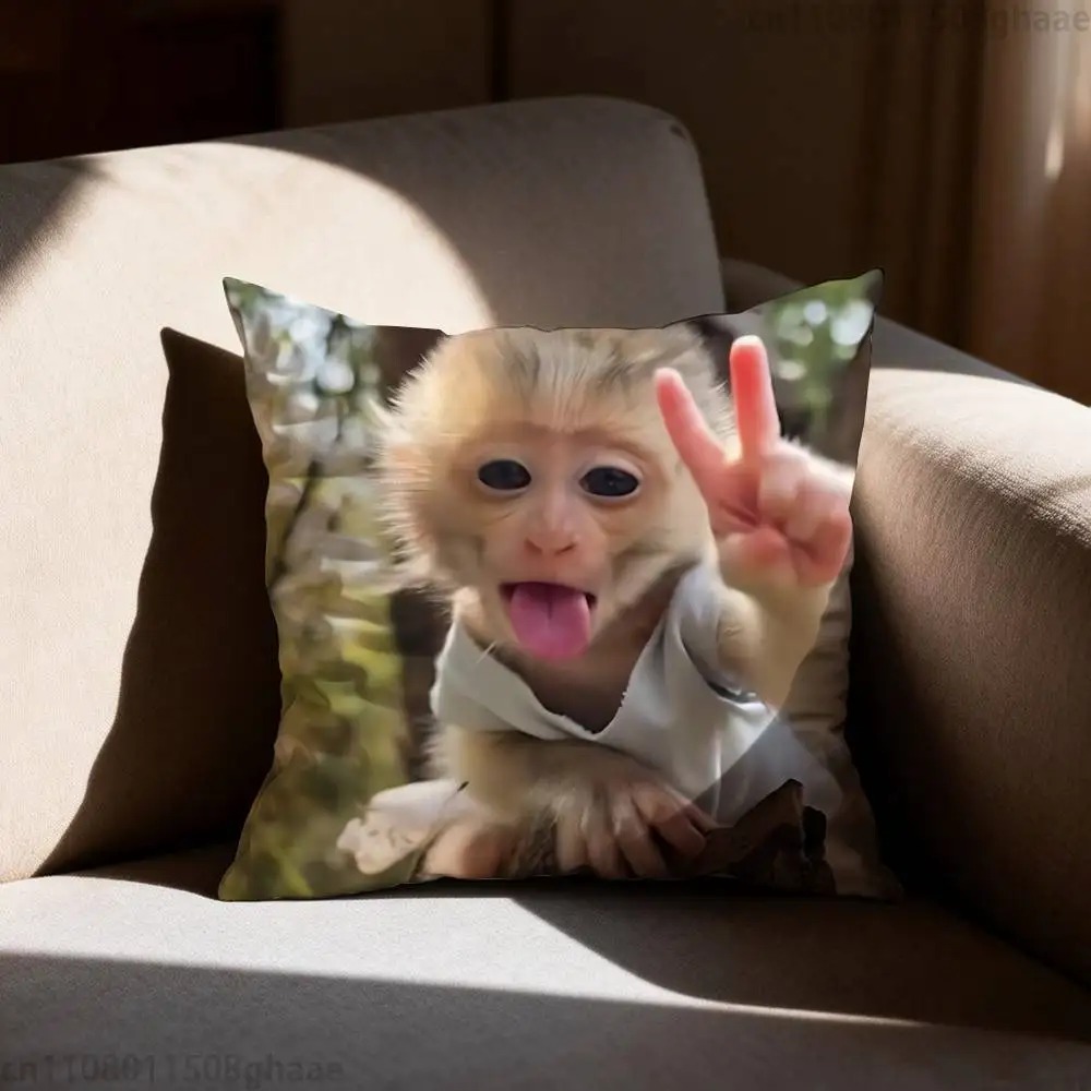 Sarung Bantal Monyet Meme Lucu - Home Decor Emoji ulasan dan harga