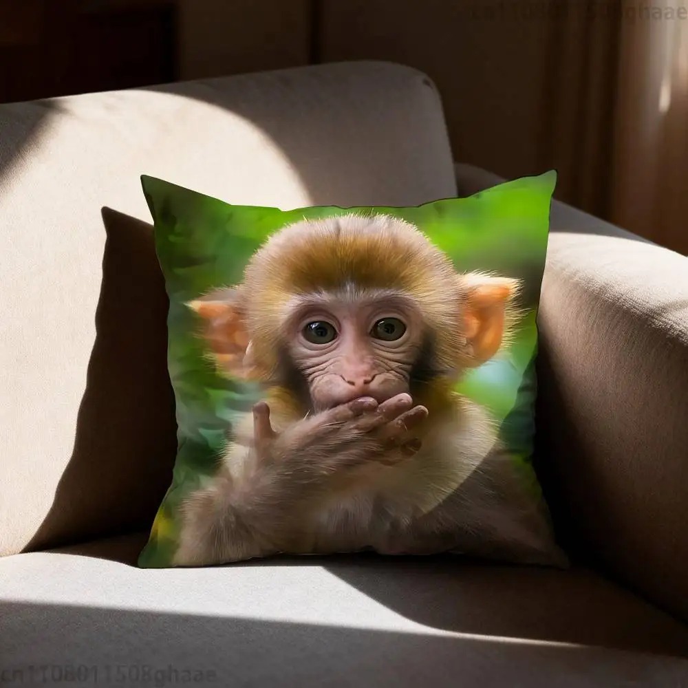 Sarung Bantal Monyet Meme Lucu - Home Decor Emoji ulasan dan harga