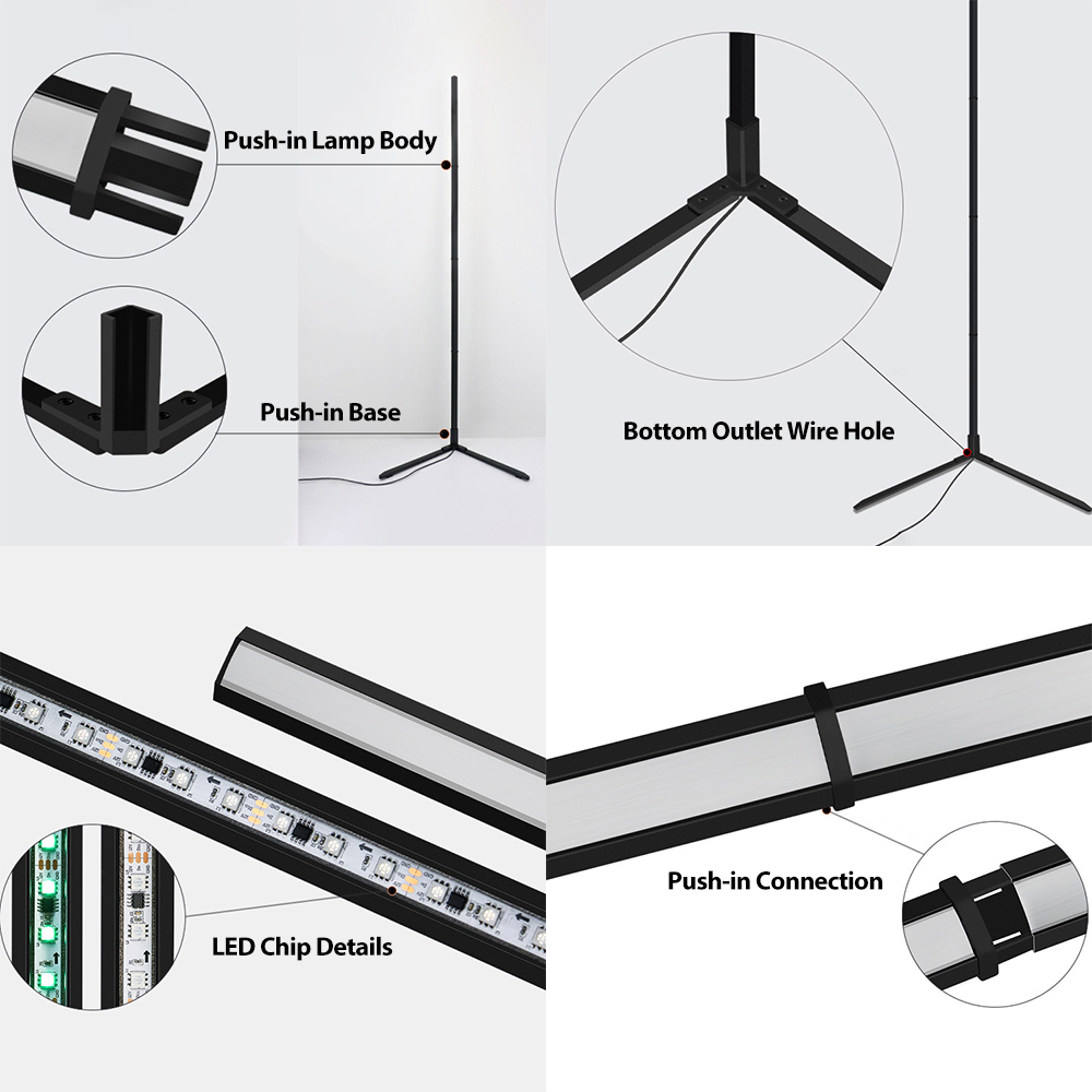 Lampu Lantai LED RGBIC Tuya 18 - Home Decor Free App ulasan dan harga