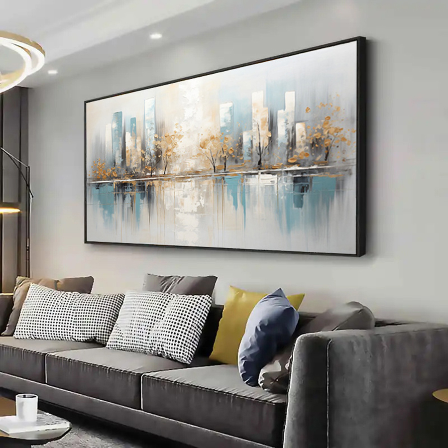 Seni Kanvas Abstrak Modern Tan - Home Decor Minimal ulasan dan harga