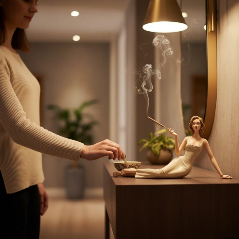 Patung Wanita Elegan Tempat Du - Incense Stick Holder ulasan dan harga