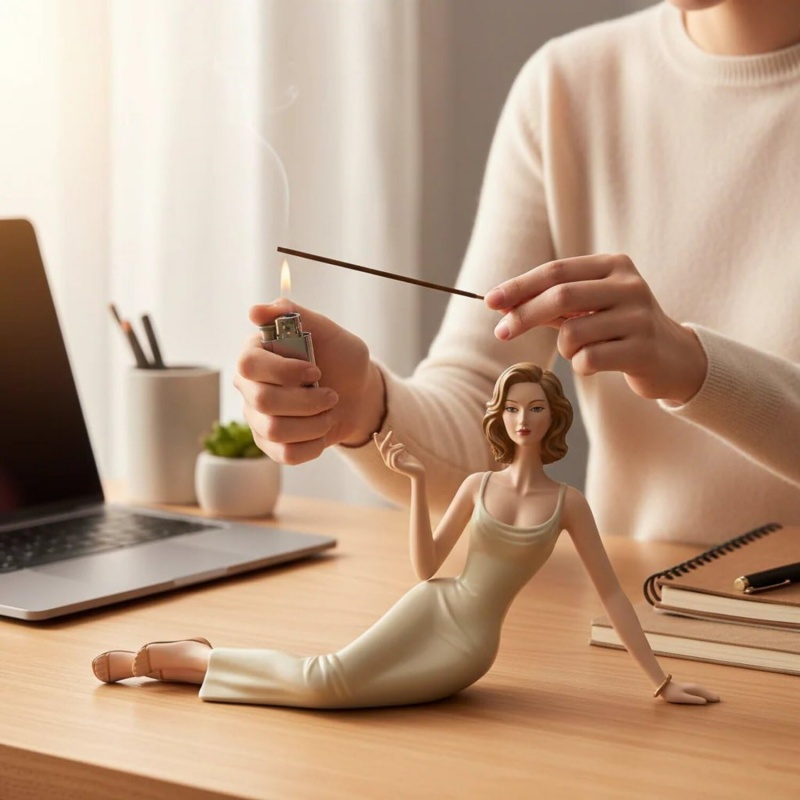 Patung Wanita Elegan Tempat Du - Incense Stick Holder ulasan dan harga