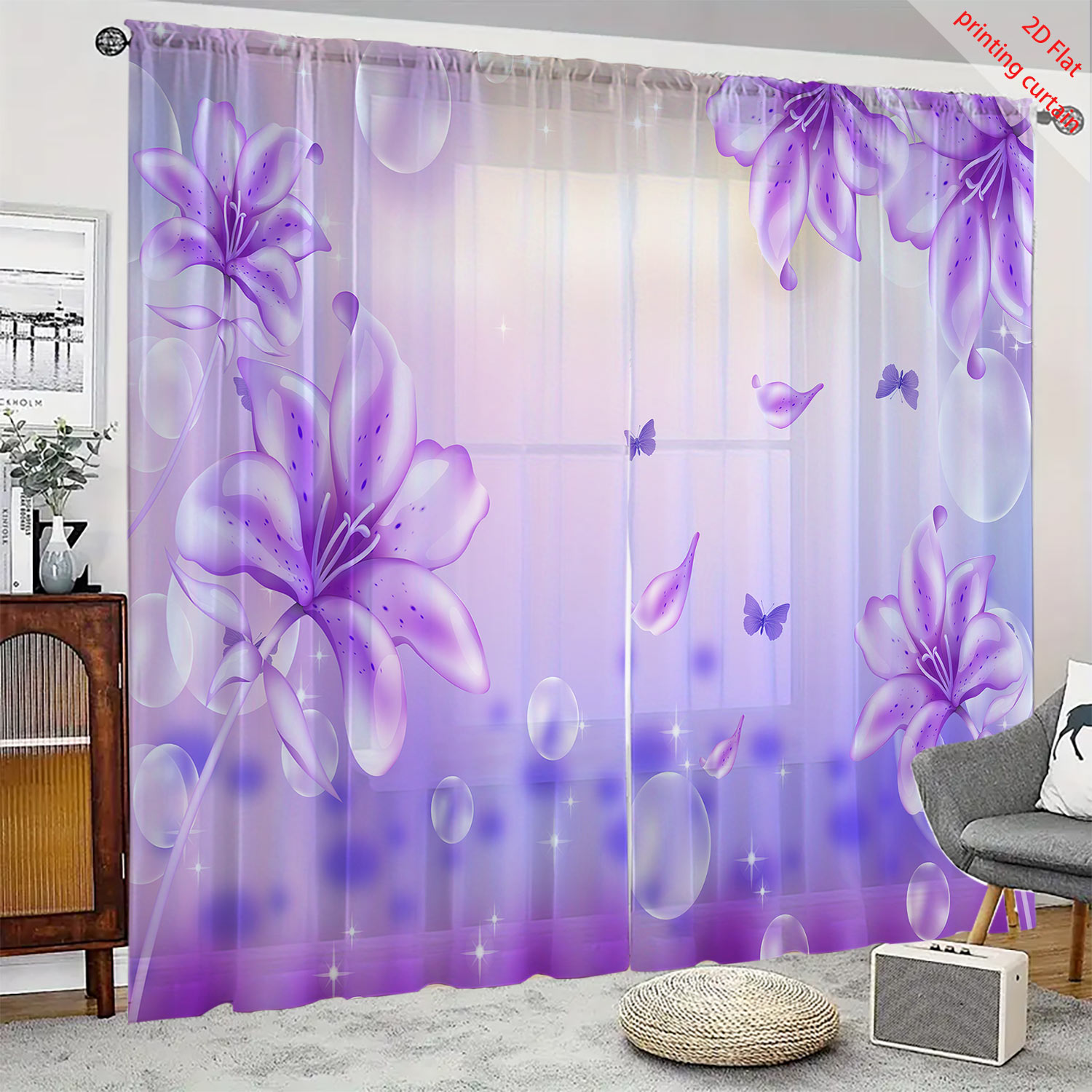 Tirai Kasa Transparan Bermotif - Home Decor Youtube ulasan dan harga