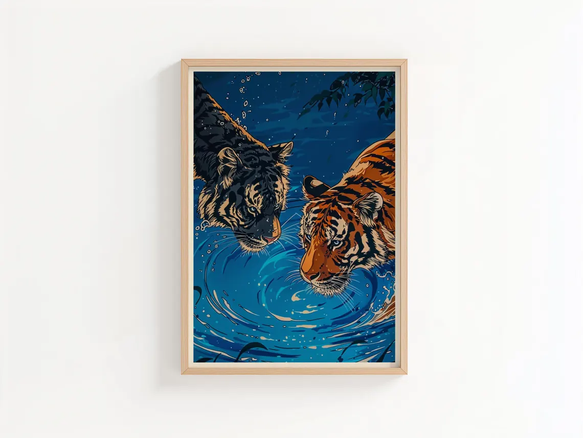 Poster Harimau Senja |   Seni  - Home Decor Japanese ulasan dan harga