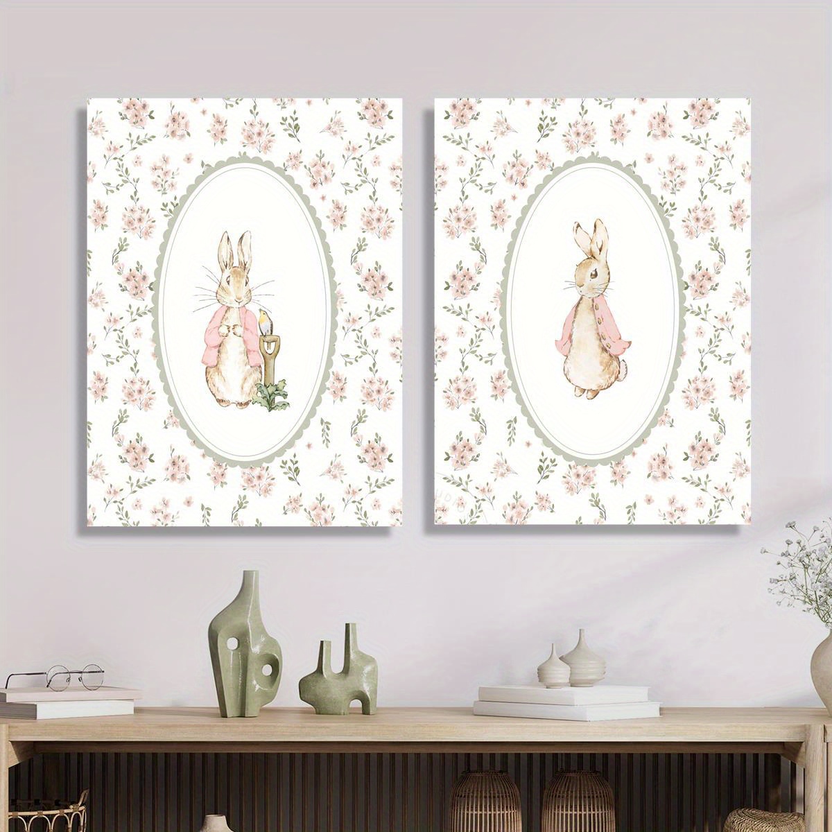 2 Buah Seni Cetak Kanvas Kelin - Home Decor Youtube ulasan dan harga