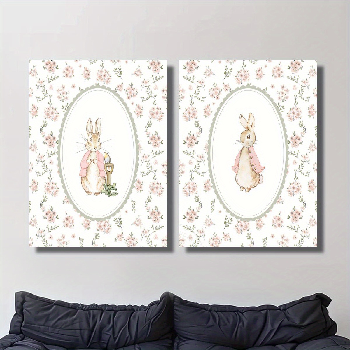 2 Buah Seni Cetak Kanvas Kelin - Home Decor Youtube ulasan dan harga