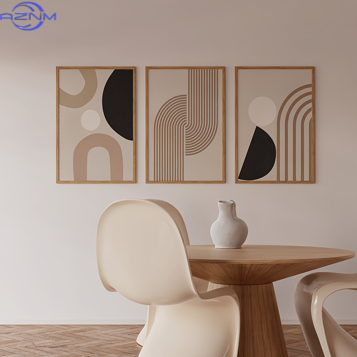 3 Buah Seni Kanvas Garis Abstr - Home Decor Minimal ulasan dan harga