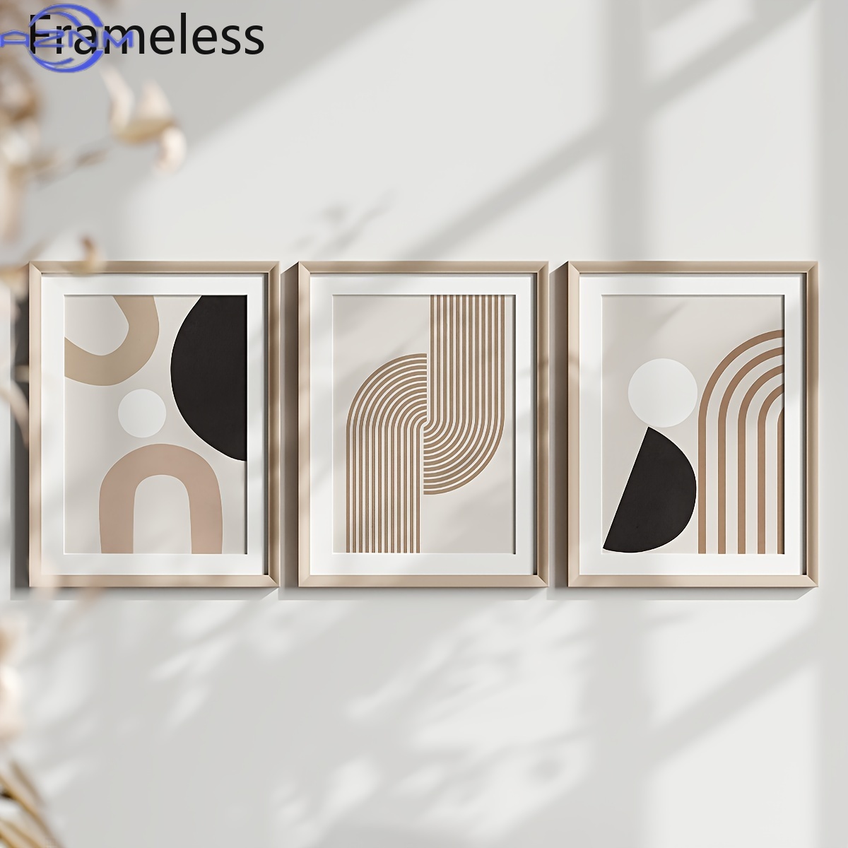 3 Buah Seni Kanvas Garis Abstr - Home Decor Minimal ulasan dan harga