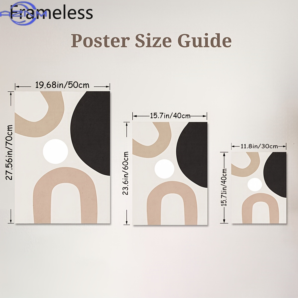 3 Buah Seni Kanvas Garis Abstr - Home Decor Minimal ulasan dan harga