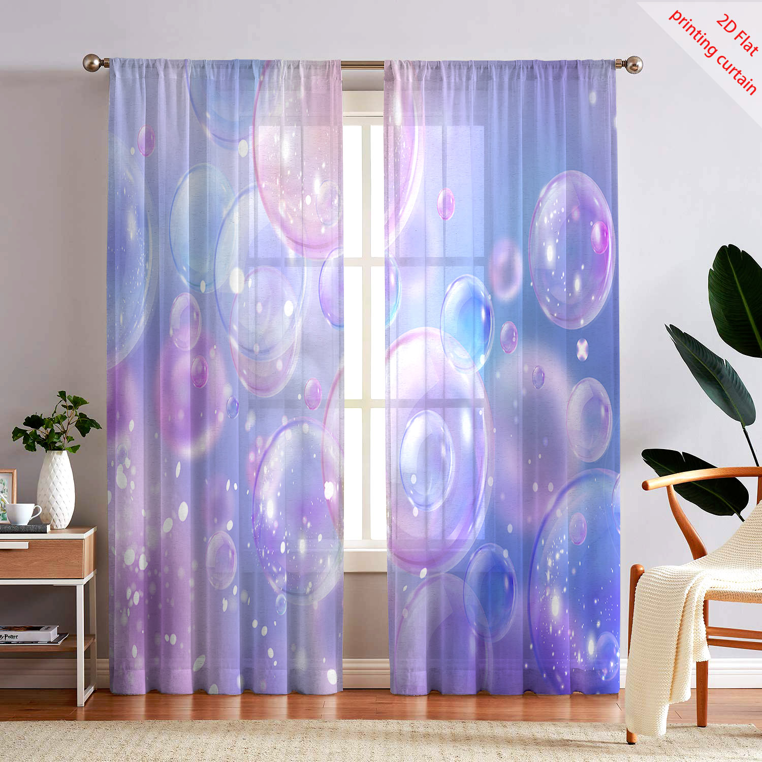 Tirai kasa bermotif gelembung  - Home Decor Youtube ulasan dan harga